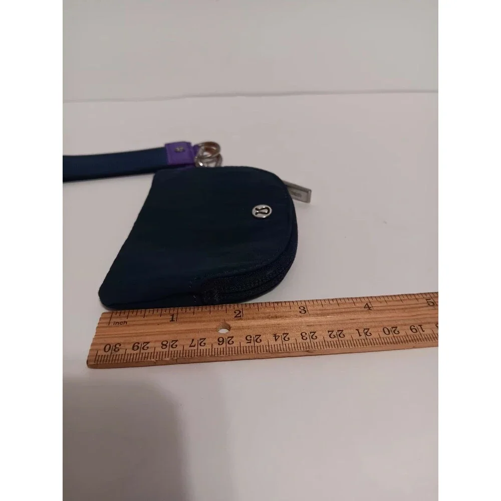 Lululemon Pouch Wristlet Keychain Midnight Blue Zip Around 4